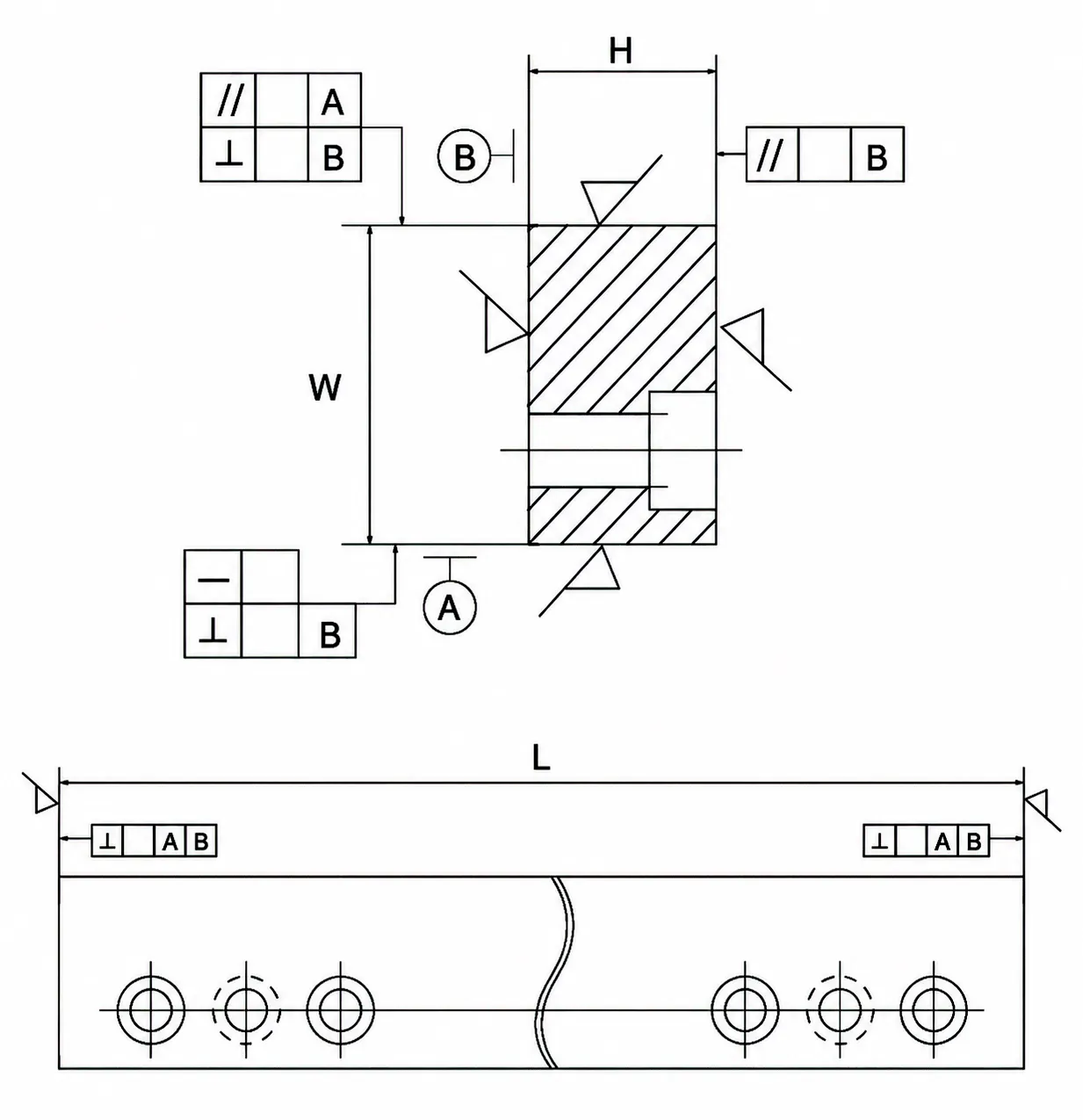 Rectangular Guide Rail tolerance specification table