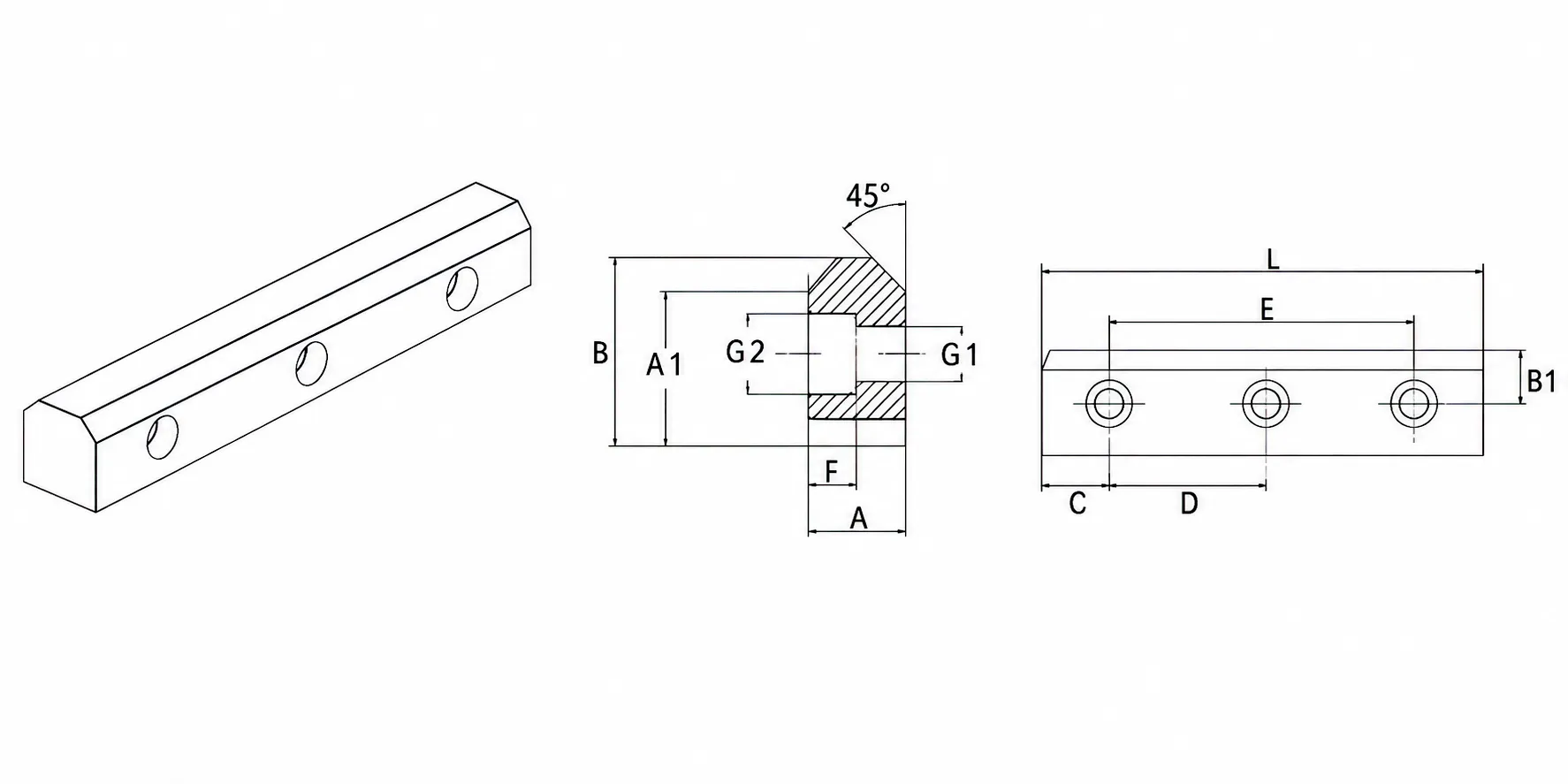 V Grinding Guide precision linear rail